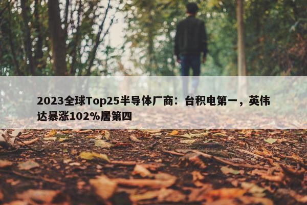 2023全球Top25半导体厂商：台积电第一，英伟达暴涨102%居第四