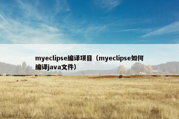 myeclipse编译项目（myeclipse如何编译java文件）