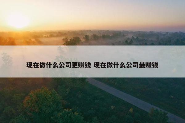 现在做什么公司更赚钱 现在做什么公司最赚钱