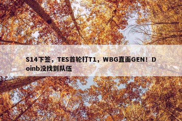 S14下签，TES首轮打T1，WBG直面GEN！Doinb没找到队伍