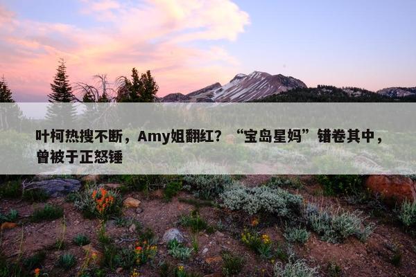 叶柯热搜不断，Amy姐翻红？“宝岛星妈”错卷其中，曾被于正怒锤